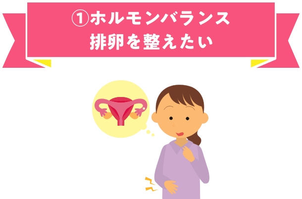 ①ホルモンバランス排卵を整えたい